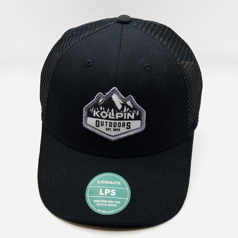 KOLPIN Hat Cap Trucker Snapback Men's Black American Flag Scope Logo